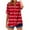 Red, variant on Cmfcve Women's Summer T-Shirt Striped Button Gauze Shirts Short Sleeve V-Neck Tee Tops