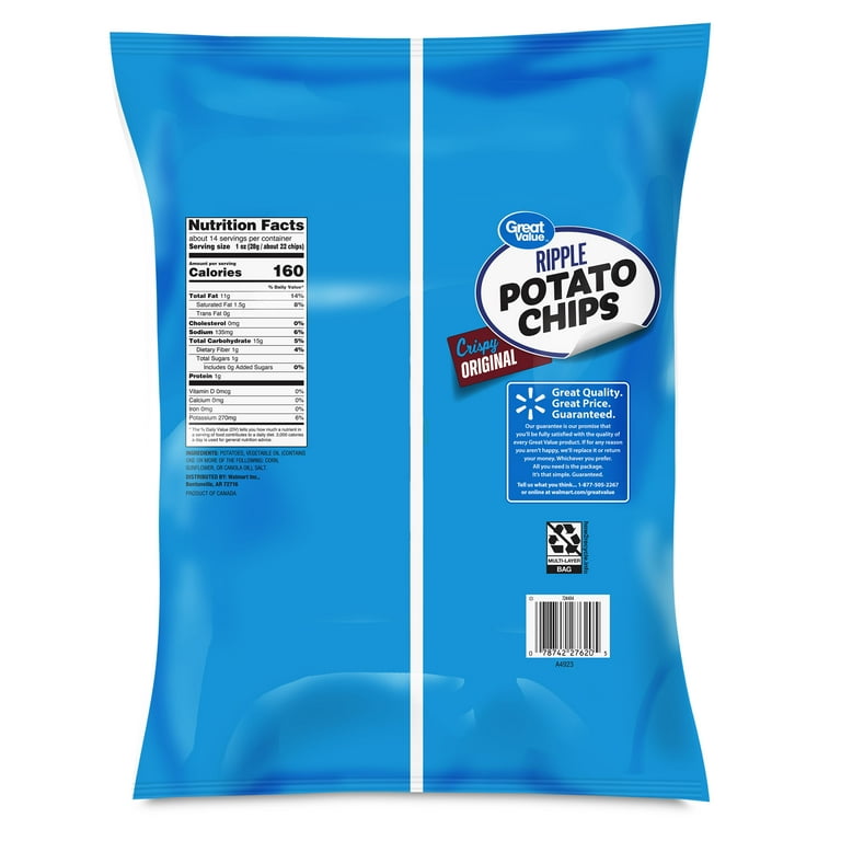 パーマン14号です。ヴィンテージ缶　大サイズ④ POTATO CHIPS Great Value Party Size Original Wavy Potato Chips, 13 oz
