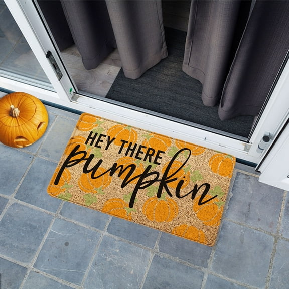 OAVQHLG3B Halloween Door Mat Pumpkins Ghost Doormat Indoor Outdoor Entrance Linen Floor Rug Halloween Decor Non Slip Rubber Welcome Door Mat Halloween Decoration(15.75x23.62")