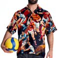 thumbnail image 4 of Football Men's Short Sleeve Poplin Shirt - Casual Printed Button Down Short Summer Beach Shirts Unisex940, 4 of 6