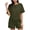 Army Green, variant on Enjoytime Casual Outfits for Women Short Sleeve Round Neck Two Piece Sets Summer Fashion Lounge Set Matching Clothing