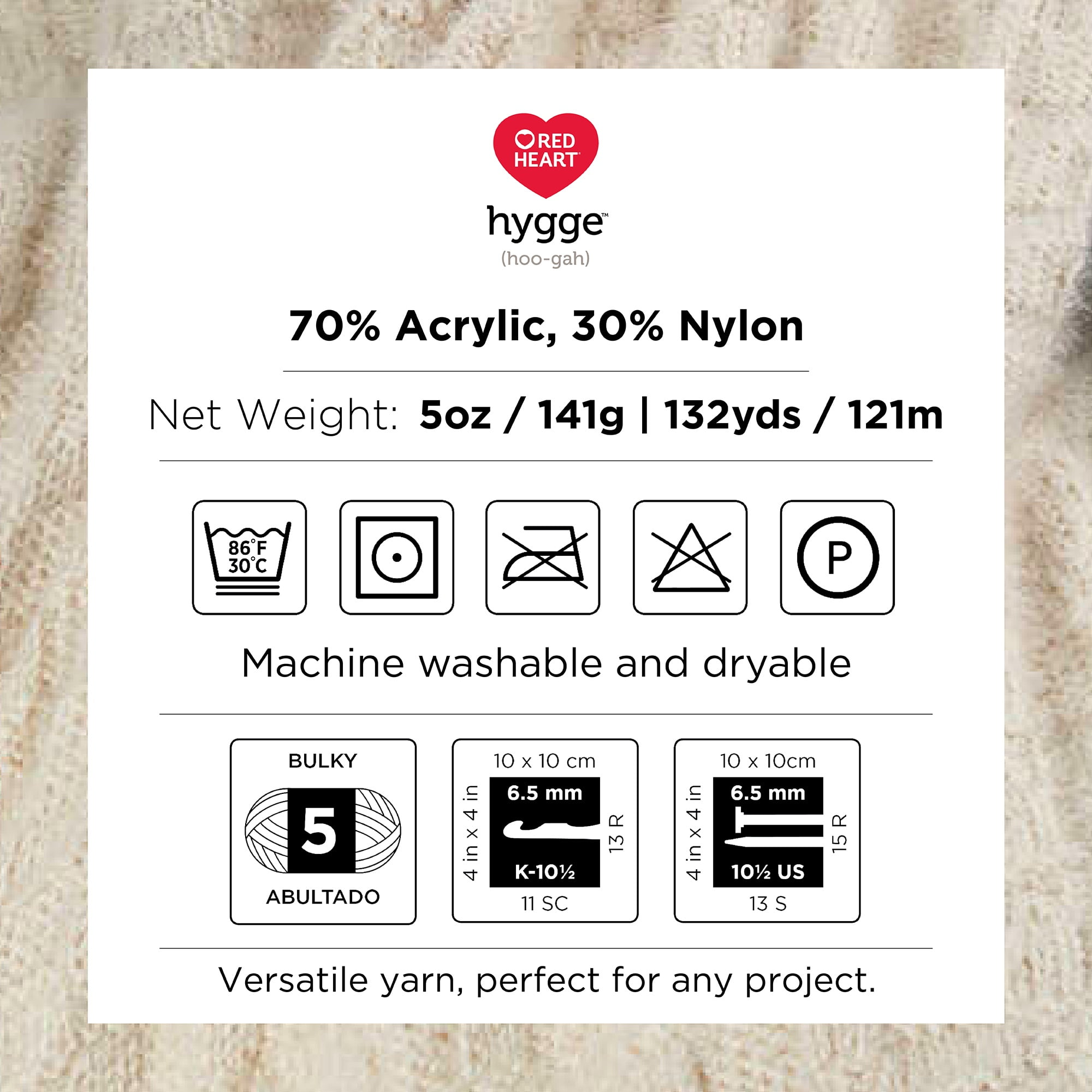 Fil Red Heart® Hygge™, Acrylique-Nylon #5 Encombrant, 5oz/141g