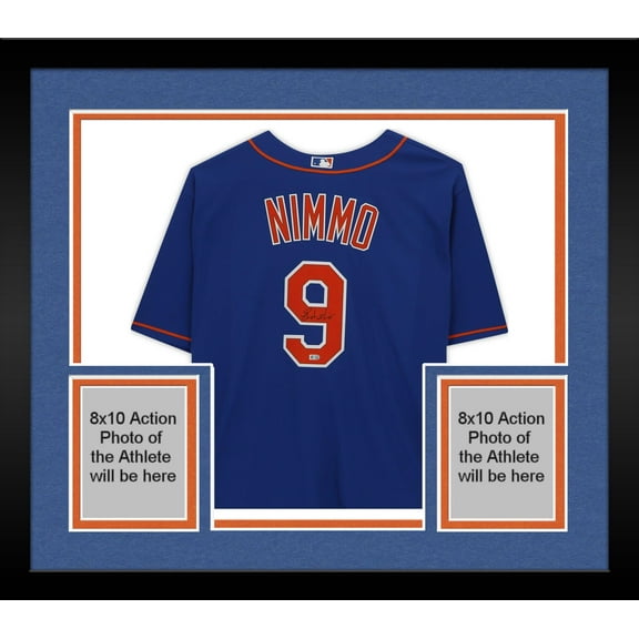 Framed Brandon Nimmo New York Mets Autographed Blue Replica Jersey - Fanatics Authentic Certified