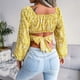 thumbnail image 1 of Camisa con estampado floral, blusa cuadrada de manga larga con estampado floral para mujer, confiable y duradera, 1 of 9