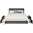 thumbnail image 1 of Gymax Queen Upholstered Bed Frame with 4 Storage Drawers Headboard Dark Grey, 1 of 8