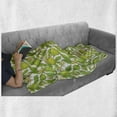 thumbnail image 6 of Forest Soft Flannel Fleece Blanket, Fruit Tree Branches and Bergamot Flowers Flourishing Citrus Motif Pattern, Cozy Plush for Indoor and Outdoor Use, 50" x 60", Lime Green and Cream, by Ambesonne, 6 of 6