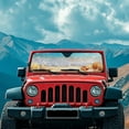 thumbnail image 3 of Uorisanigo Windshield Sun Shade, Car Sun Shade for Rubicon Sahara TJ JK JKU 2 & 4 Door, Blocks UV Rays Sun Visor Protector Keep Vehicle Cool(Beach Starfish Shell), 3 of 7