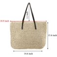 thumbnail image 3 of Kukuzhu Women Straw Woven Tote Large Beach Handmade Weaving Shoulder Bag Purse Straw Handbag, 3 of 5