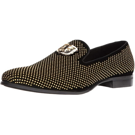 Stacy Adams Men's Swagger Studded Ornament Slip On Shoes Black Size 12 M