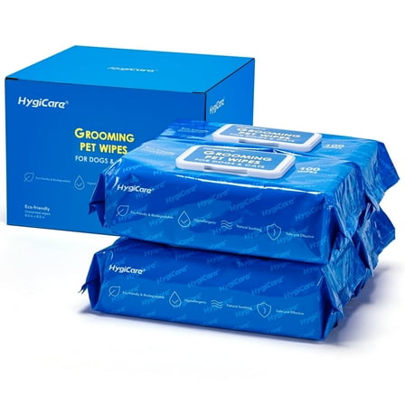 HygiCare Pet Wipes 400ct, Fragrance Free, Perfect for Dogs & Cats Cleansing and Grooming