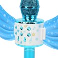thumbnail image 4 of Micrófono Bluetooth para niños, luces LED inalámbricas, decoración de alas, micrófono de aleación de mano recargable por USB, altavoz, 4 of 8