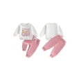 thumbnail image 2 of BemeyourBBs Toddler Baby Girl Birthday Outfits 1st 2nd 3rd 4th 5th Years Old Birthday Clothes Letter Embroidery Long Sleeve Pullover Sweatshirt Joggeroddler Girls Fall Winter Spring Clothing, 2 of 9