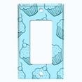 thumbnail image 2 of Metal Light Switch Wall Plate Outlet Cover (Cupcake Sprinkles Dessert Treat Teal Pattern - Single Rocker), 2 of 2