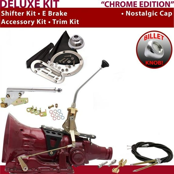 American Shifter 4L60E Shifter Kit Chrome 10 in. E Brake Cable Trim Kit for EF326