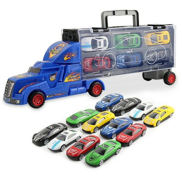 13pcs voiture jouet comprend 1 camion et 12 voitures en alliage