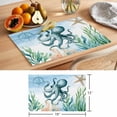 thumbnail image 6 of Octopus Coastal Placemats Set of 6 Summer Beach Nautical Starfish Compass Place Mats Indoor Wipeable Table Mats Washable Cloth Dining Table Placemats for Kitchen Holiday Party Home Decor 13x19 Inch, 6 of 9