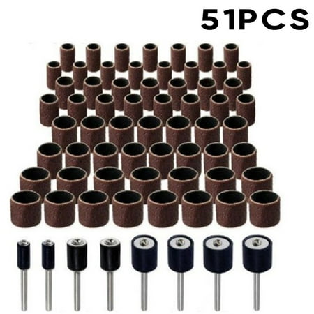 

51X / Set Sanding Drum Rotary Tool Rubber Mandrel Bands Sleeves Kit Useful