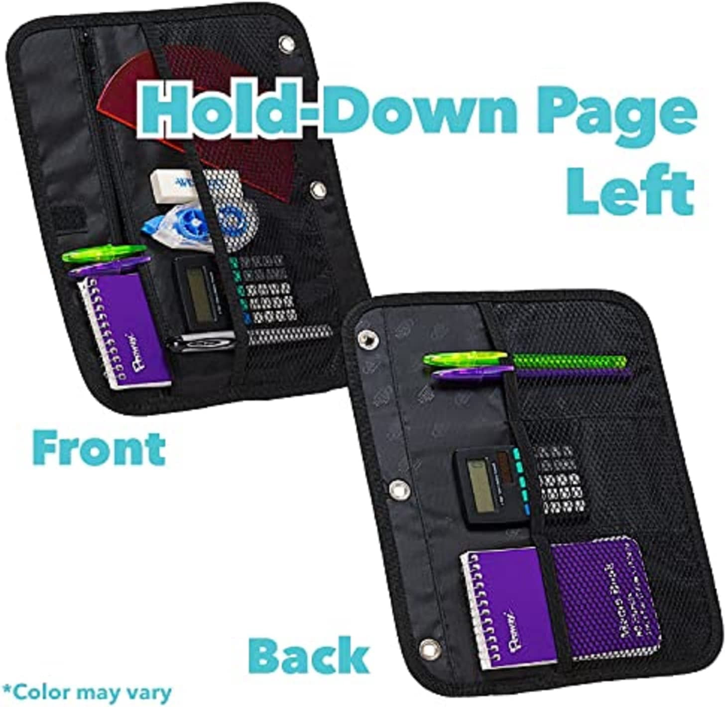 Case-it The Dual 2-in-1 Zipper Binder - Two 1.5 Inch D-Rings - Includes Pencil Pouch - Multiple Pockets - 600 Sheet Capacity - Comes with Shoulder Strap - Monster Design Dual-101-ME