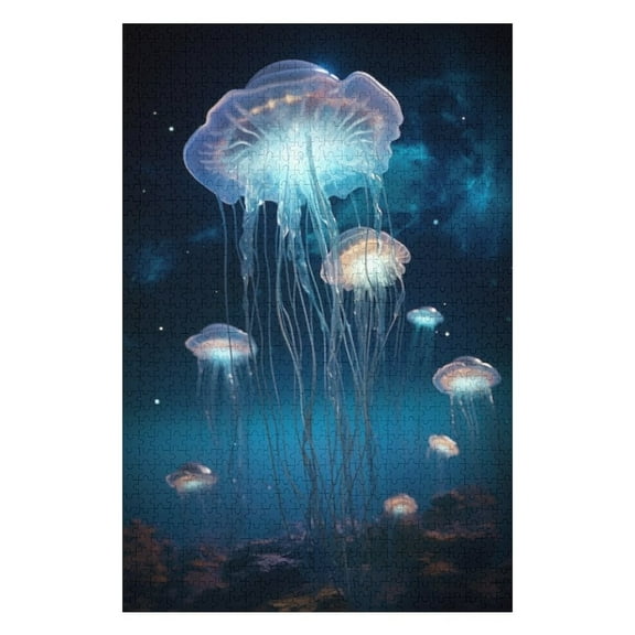 Puzzles for Adults 300 Pieces - Majestic Jellyfish Swarm Ocean Puzzles for Family Games, Puzzle for Gifts, Funny Puzzle for Education