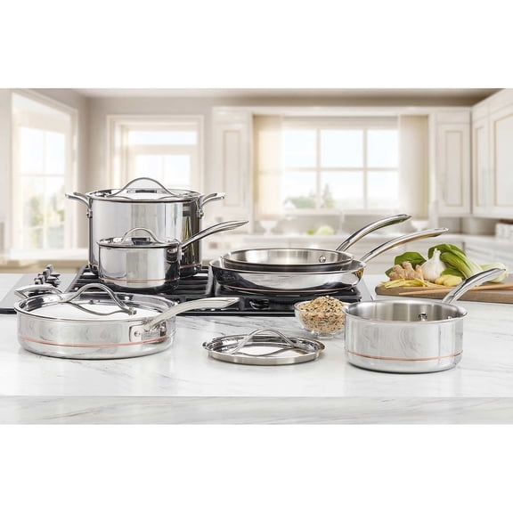 Kirkland Signature 10 Piece 5-Ply Clad Stainless Steel Cookware Set