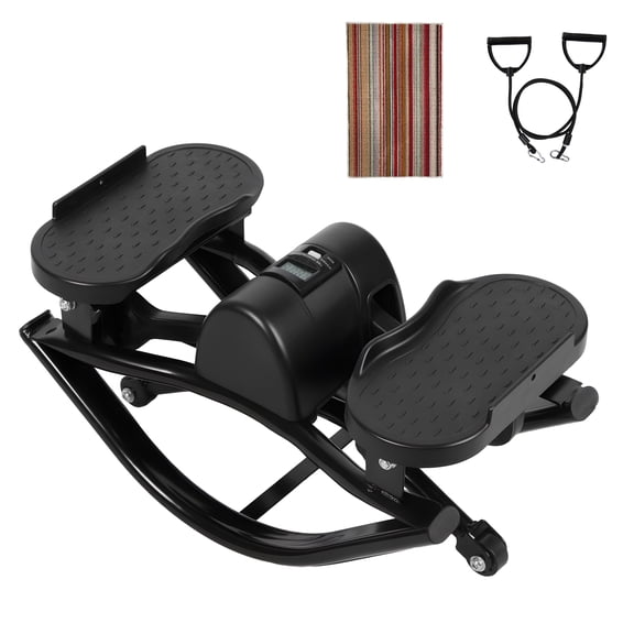 Demete Lateral Rocking Stepper Side to Side Fitness Machine with LCD Monitor