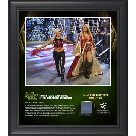 Charlotte Flair & Dana Brooke World Wrestling Entertainment Framed 15" x 17" 2016 Money In The Bank Collage with a Piece of Match-Used Canvas - Limited Edition of 199 - Fanatics Authentic Certified
