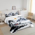 thumbnail image 2 of Traditional Ink Painting Comforter Set Full Japanese Style Bedding Set, Rustic Lodge Cabin Bedding Comforter Sets Country Sunset Scene Duvet Set, Nature Mountain Pine Tree Quilted Comforter, 2 of 6