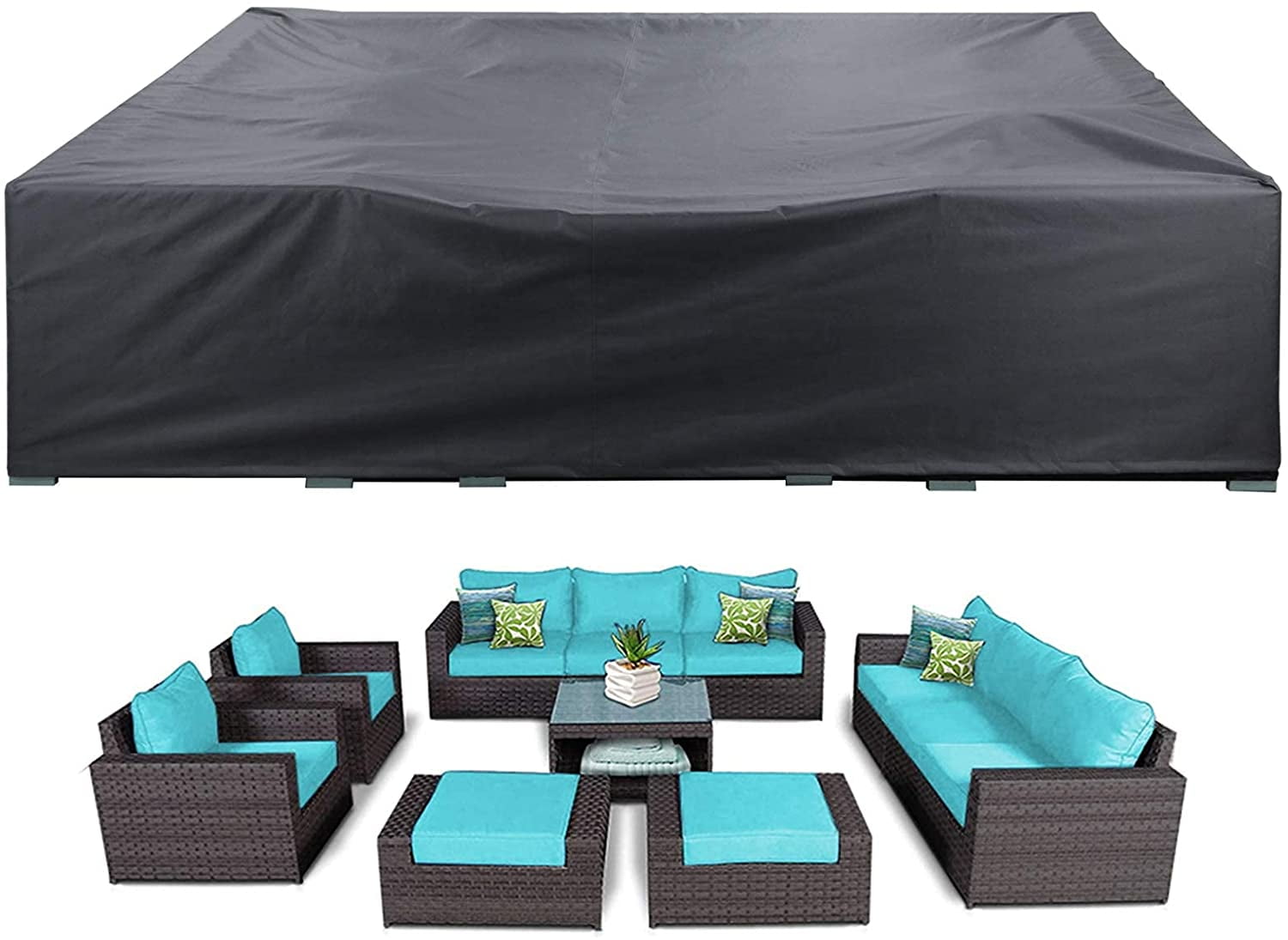 Table Chair Sofa Winter Covers Waterproof Snow Dust Wind Proof Anti-UV 48x48x29 Outdoor Sectional Furniture Set Covers 420D Essort Patio Furniture Covers