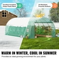 thumbnail image 3 of KFFKFF Walk-in Tunnel Greenhouse, 20x10x7 ft, Featuring a Durable Galvanized Steel Frame and Green PE Covering, Equipped with a Roll-up Zipper Door and 12 Ventilation Windows, 3 of 9