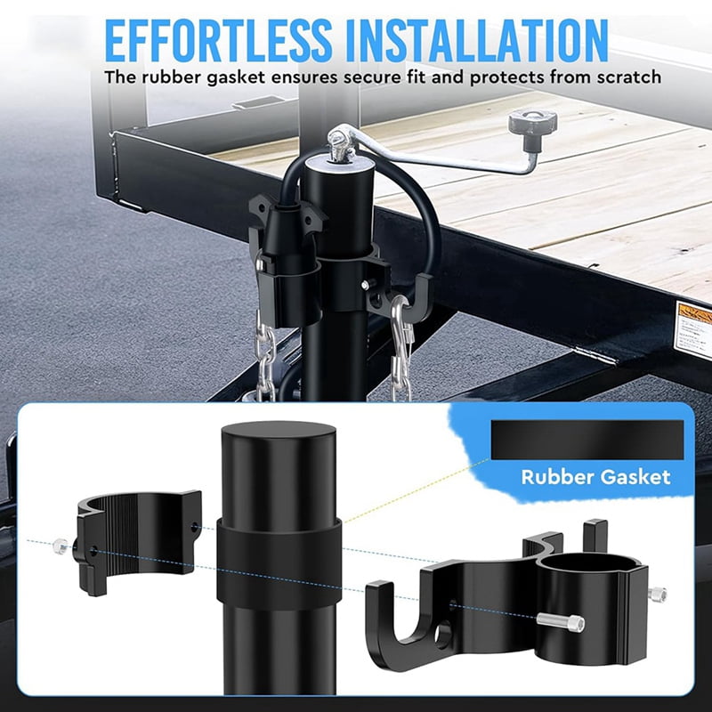 Trailer Towing Organizer 7 Way Plug Heavy Duty Trailer Chain Wire Harness Holder Anti-Rust RV Accessories