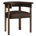 thumbnail image 3 of Side Dining Chair, Set of 2, Dark Brown, Velvet, Kitchen Cafe Bistro Hospitality Restaurant, Modern Contemporary Boutique HB36863, 3 of 11