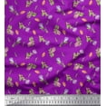 thumbnail image 1 of Soimoi Purple Cotton Duck Fabric Leaf Floral Print Fabric by Yard 42 Inch Wide, 1 of 3