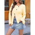 thumbnail image 4 of Womens Long Sleeve Cardigan Sweaters Button Down Knit Outerwear Oversized Chunky Open Front Coats, 4 of 6