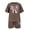 Brown, variant on Ruyang Teenager American Outfits Boys Girls Summer 2 Piece Shirts Short Sets Sports Cotton Clothes Suits Cute Bow Print Shirt