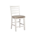 thumbnail image 3 of Dining Chairs Set of 2 | Used in Dining Room | White Solid Rubberwood and Veneer | Padded Fabric Cushions for Supportive Seating, 3 of 3