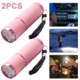thumbnail image 1 of Mini linterna de 9LED para acampada, antorchas de aleación de aluminio impermeables (rosa), 2 uds., 1 of 5