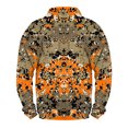 thumbnail image 4 of Men's Camo Print Stand Collar Sweatshirt, Spring Fall Outdoor Casual Button Front Pullover for Hiking, Sports,Orange,3XL, 4 of 4
