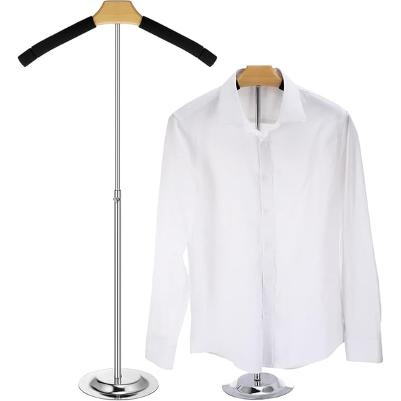 Adjustable T Shirt Display Stand Flexible Mannequin Torso Shoulder Shirt Rack Portable Metal Clothes Hanger Rack Dress Form Stand for Vendor Jacket Coat, Height 16-27.9 Inch, Black(1 Pcs)