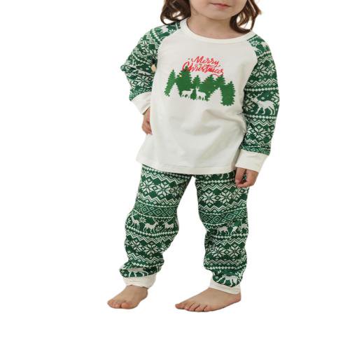 Opperiaya Vêtements de Nuit de Noël Parent-Enfant Hauts à Col Rond Pantalons / Barboteuse