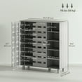 thumbnail image 3 of HOMCOM Shoe Storage Cabinet with 5-Tier Cupboard and 5 Open Shelves, Grey, 3 of 10