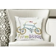thumbnail image 4 of Ambesonne Cartoon Throw Pillow Cover 2 Pack, Bicycle Love Words, 16", Multicolor, 4 of 6
