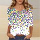 thumbnail image 5 of TaTaai Women's Fashion Christmas Printed Loose Casual V Neck With Three Quarter Sleeves And 3/4 Sleeves T-shirt Pullover Top Gift, 5 of 5