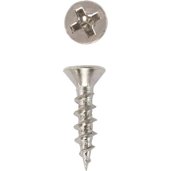 6 x 5/8 HighPoint European Hinge Screws Flat Head Phillips, Nickel, 100p