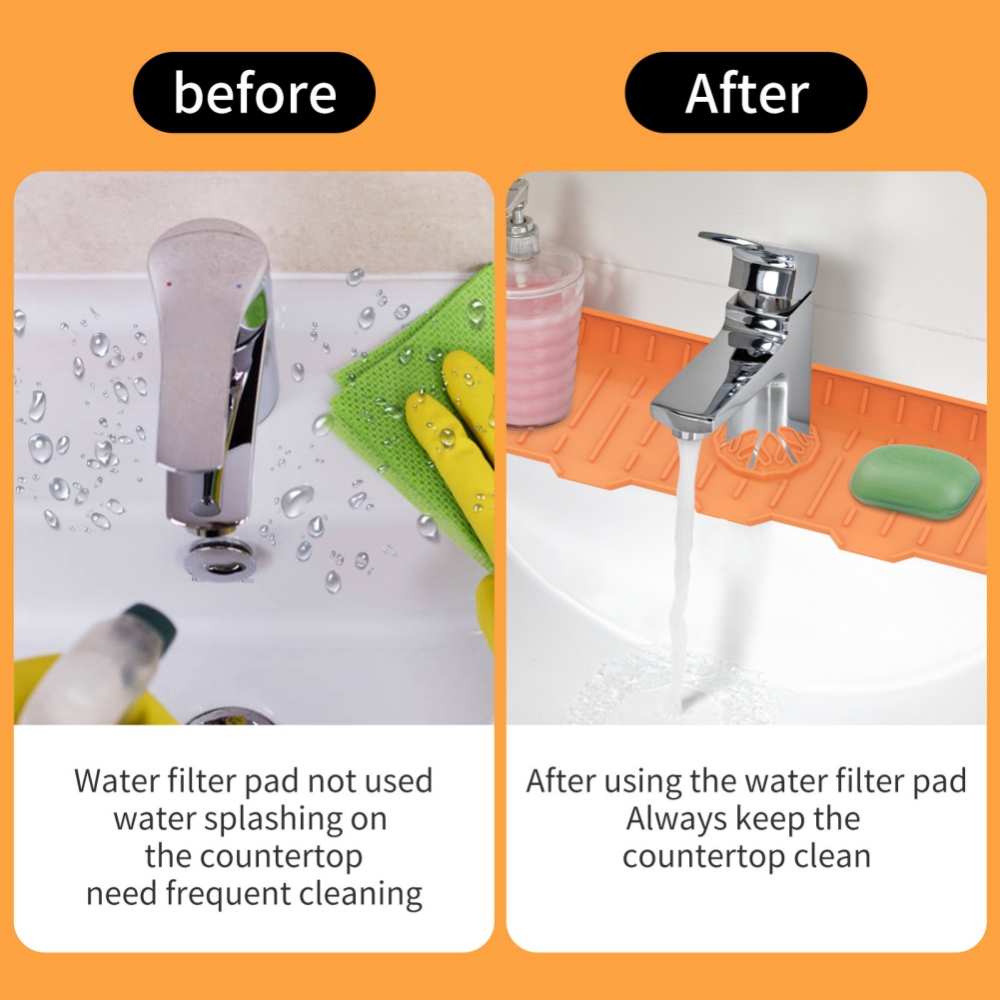 Tapis Anti-éclaboussures En Silicone Pour évier - 27x11 Cm, Gris - Protège Le Plan De Travail Et Offre Un Rangement Pour Brosse à Dents