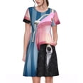 thumbnail image 1 of Easygdp Dog in Hairdresser para Vestido Transpirable de Mujer, Vestido Suelto de Manga Corta con Pliegues y Bolsillos para el Verano, 1 of 6