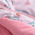 thumbnail image 6 of Girls Outdoor Floral Fleece Lined Light Windproof Jacket with Hood Pink 5-6 Years, 6 of 7