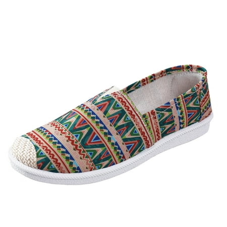 

Mackneog Women Shallow Mouth Simple Single Shoes Casual Shoes Work Shoes Canvas Ethnic Style Slip On Shoes Gift on Clearance