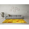 thumbnail image 3 of Ahgly Company Indoor Rectangle Patchwork Yellow Transitional Area Rugs, 6' x 9', 3 of 4