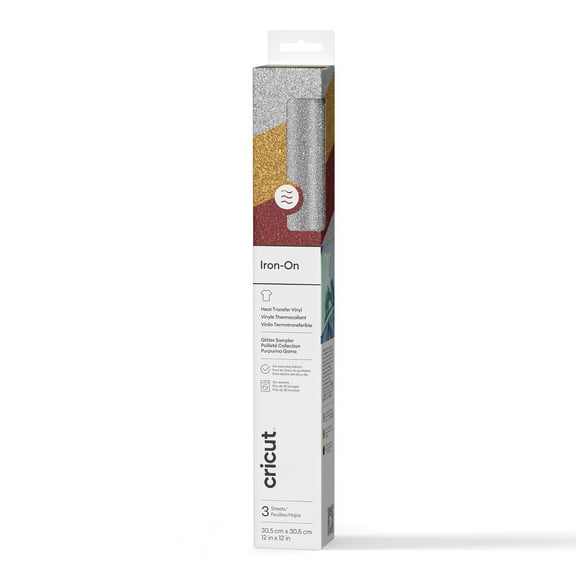 Cricut Glitter Iron-On, Sangria Sampler (3 ct), 12 x12, Roll