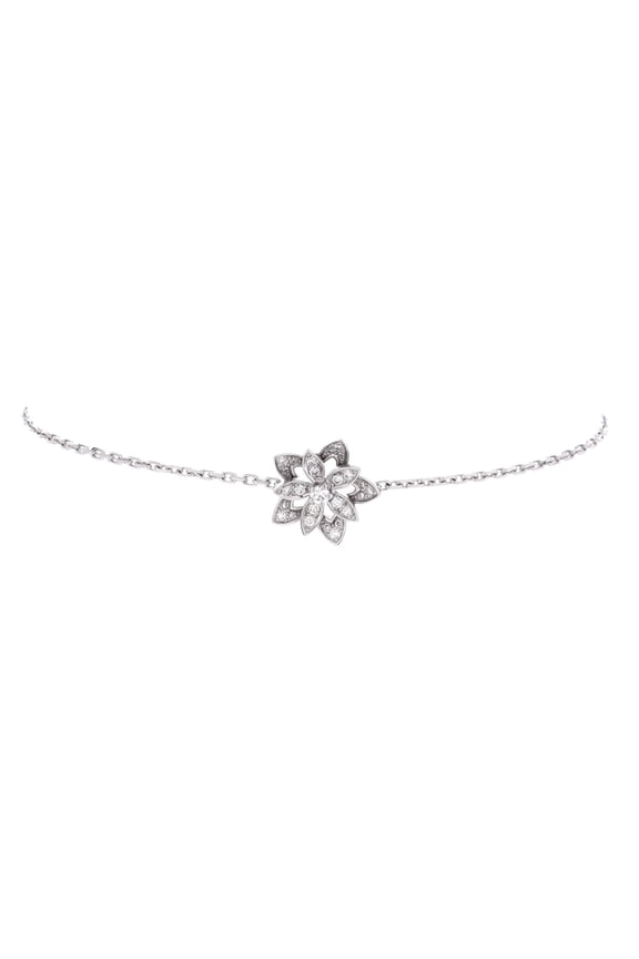 Pre-Owned Lotus Openwork Bracelet 18K White Gold with Diamonds Mini By Rebag